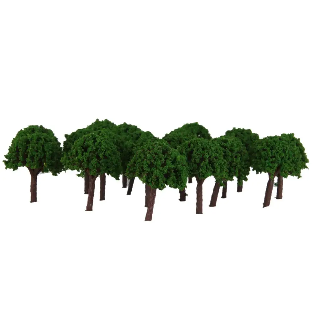 50 peças modelo árvore 3 cm trem verde arquitetura ferroviária diorama escala z t