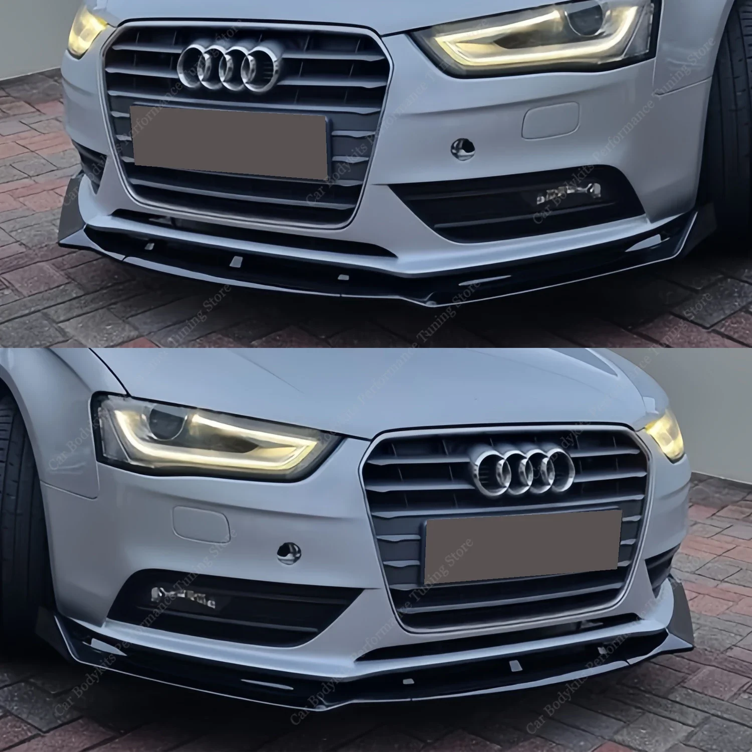 For Audi A4 B8 B8.5 8K Front Bumper Lip Spoiler Splitter Diffuser Retrofit A4 TFSI TDI FSI NON-S-line 2012-2016 LCI Bodykits