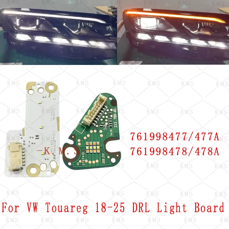 New For VW Touareg 18-25 Front DRL Angel Eye Module Daytime Running Lights Source LED Turn Signal Module 761998477 761998478A