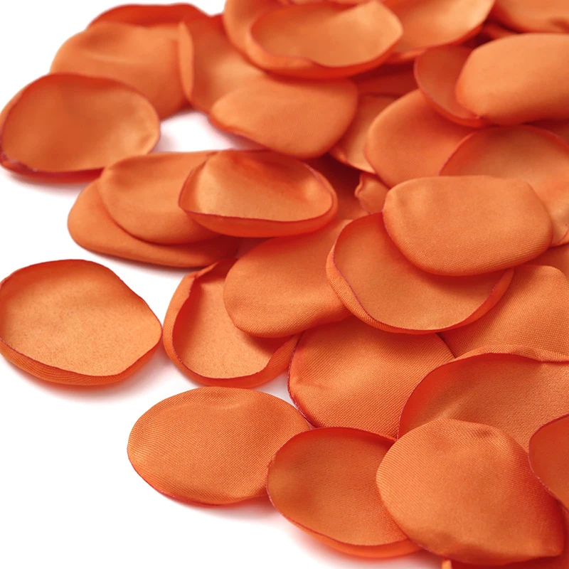 100pcs/bag Orange Silk Satin Rose Petals Artfical Flowers Wedding Decor Throwing Petals Marriage Accessories