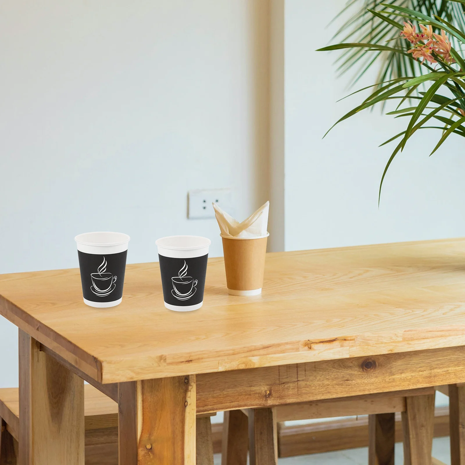 

50Pcs Portable Paper Coffee Cups Stylish Ergonomic Design Hot Cold Drinks Party Supplies Paper Coffee Cups Hot Tea Cup