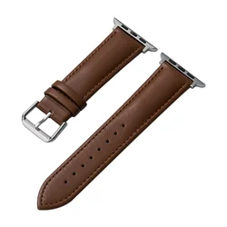 Soft Calfskin Leather Watchband For Apple Watch Band Business Ultra 10 8 7 SE 6 5 4 3 2 9 Wrist Strap  38 40 41 42 44 46 45 49mm