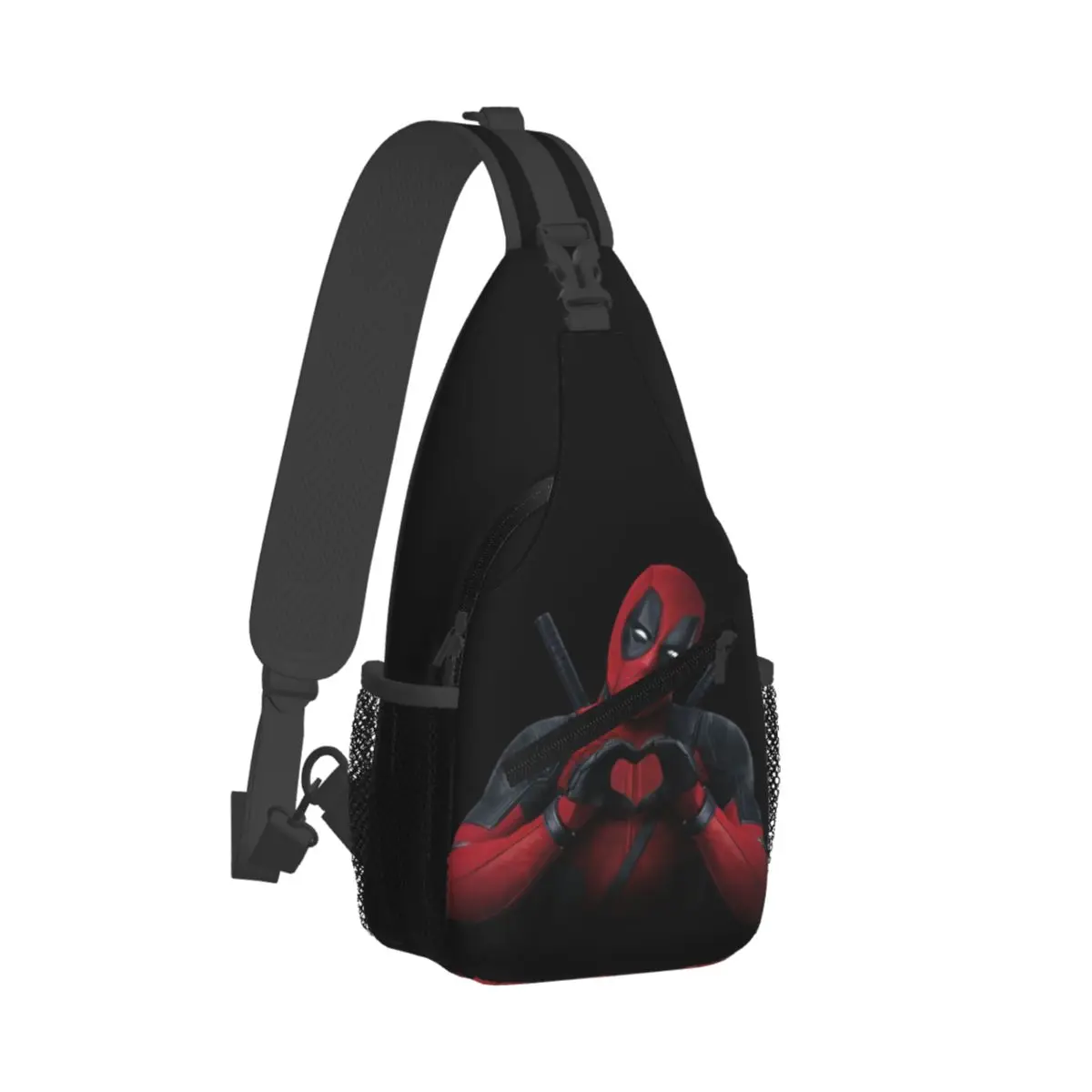 Custom Deadpool Heart Shoulder Crossbody Chest Backpack Women Men Shoulder Chest Bags Sling Bag for Traveling Hiking Bags