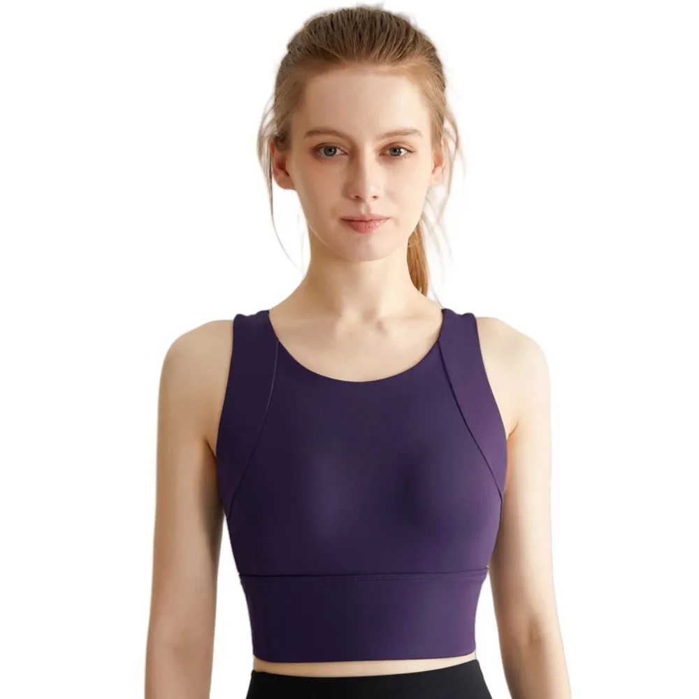 

Close-fitting Fitness Yoga Bra Shockproof Support Tank Top Wireless Bra Solid Color Lingerie Push Up Underwear