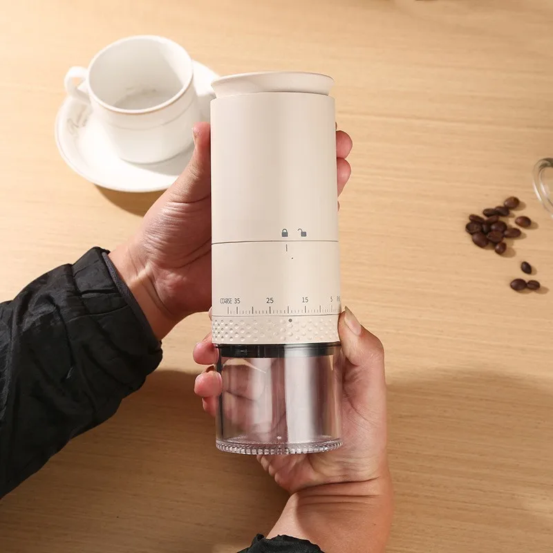 【shop-journey】調整可能な38段階設定ポータブルコーヒーグラインダー充電式コードレス電動小型コーヒーグラインダー