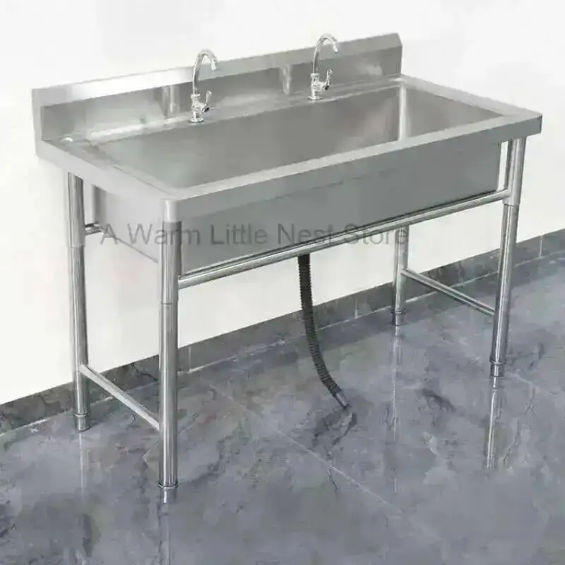 

Коммерческая стирка, стальные одиночные кухонные мойки, раковины из нержавеющей стали, интегрированные для ресторана, школы, умывальник на заказ с кронштейном