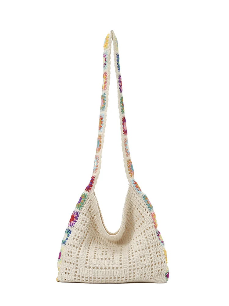 

Korean Sle Knitted Tote Bag Women's Casual Simple Faion Single oulder Bag Matching All Season Handbag Soft Fabric