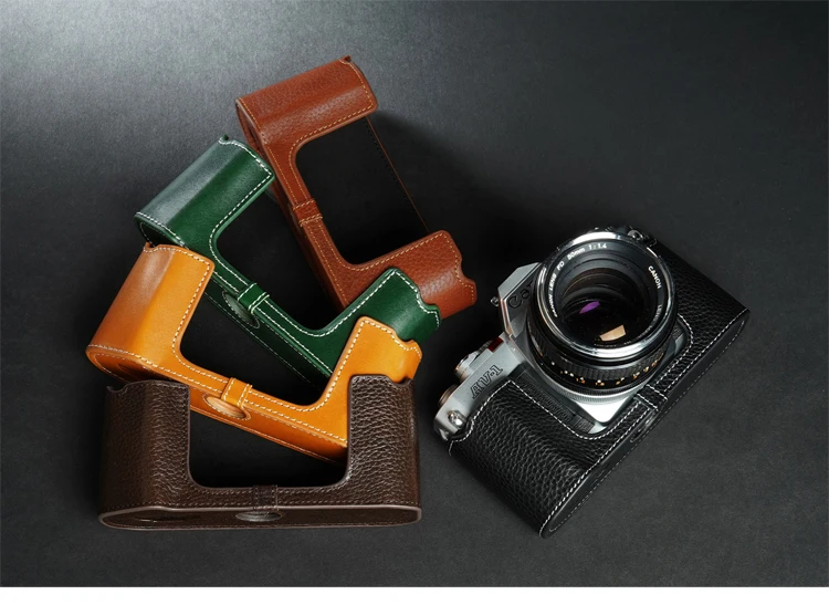 handwork Photo Camera Genuine leather cowhide Bag Body Case For canon AV-1 AV1 Protective sleeve box base skin Leather shell