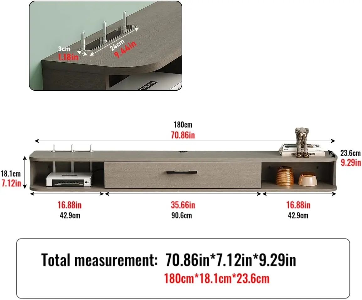 Pmnianhua Floating Tv Stand,70'' Wall Mounted Floating Tv Shelf For Tvs Up To 75 Inches, Floating Tv Wall Unit With Shelves For