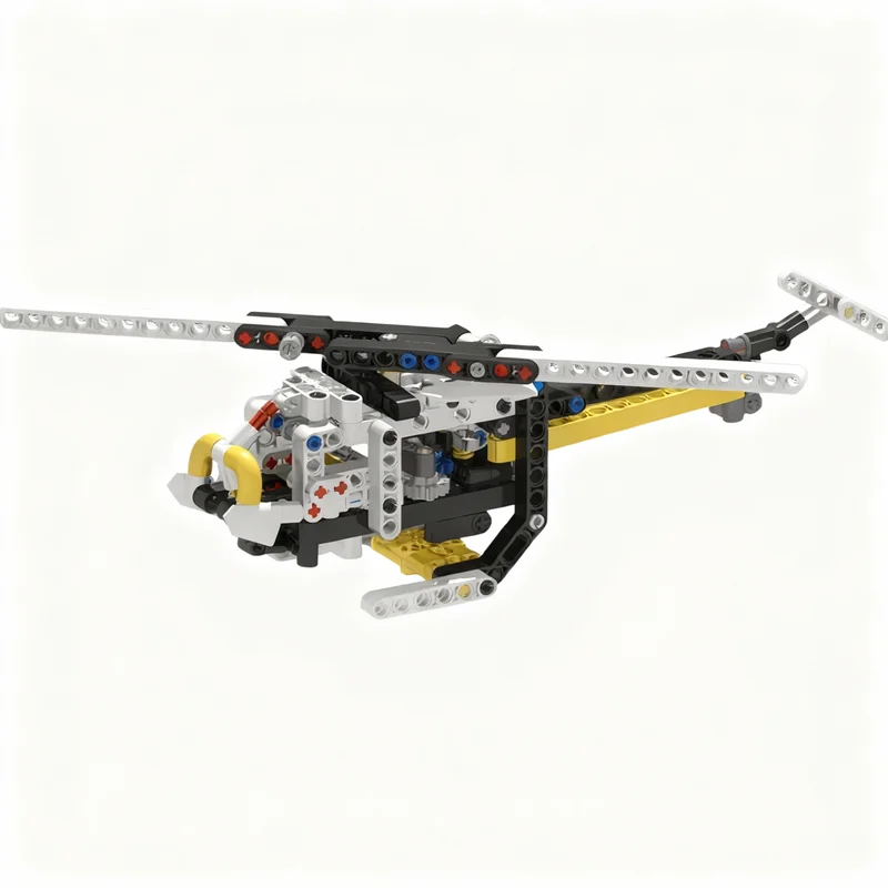 191 pièces de blocs de construction techniques MOC, modèle d'hélicoptère, assemblage d'architecture, jouet DIY, cadeaux de Noël, idée créative éducative