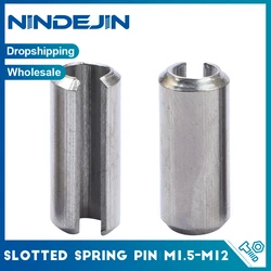 NINDEJIN 5-50pcs Split Spring Roll Dowel Pins M2 M3 M4 M5 M6 M8 M10 M12 Stainless Steel Slotted Spring Pin for Automotive Repair
