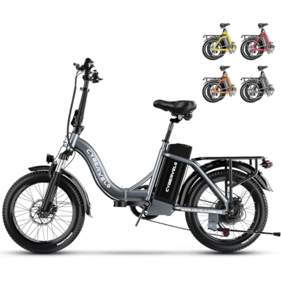 

Folding Electric Bike for Urban Commuting, Aluminum Alloy Frame, Matte Black, 20-inch Fat Tire with 500W Motor and 48V 14Ah Rem