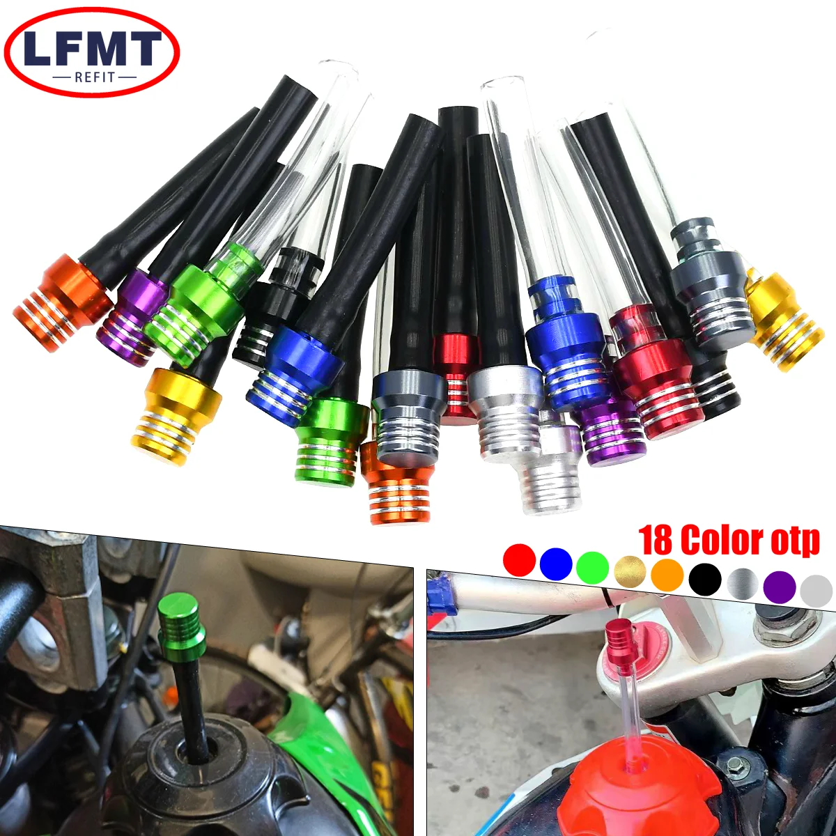 Motorrad CNC Aluminium Gas Tankdeckel Einweg Ventile Entlüftungsschläuche Rohre Motocross ATV Dirt Pit Bike universal