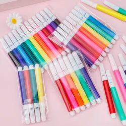 4/6/8/12 Colors Mini Watercolor Art Markers Brush Pen Highlighter Drawing Graffiti Pens for kids School Art Supplies