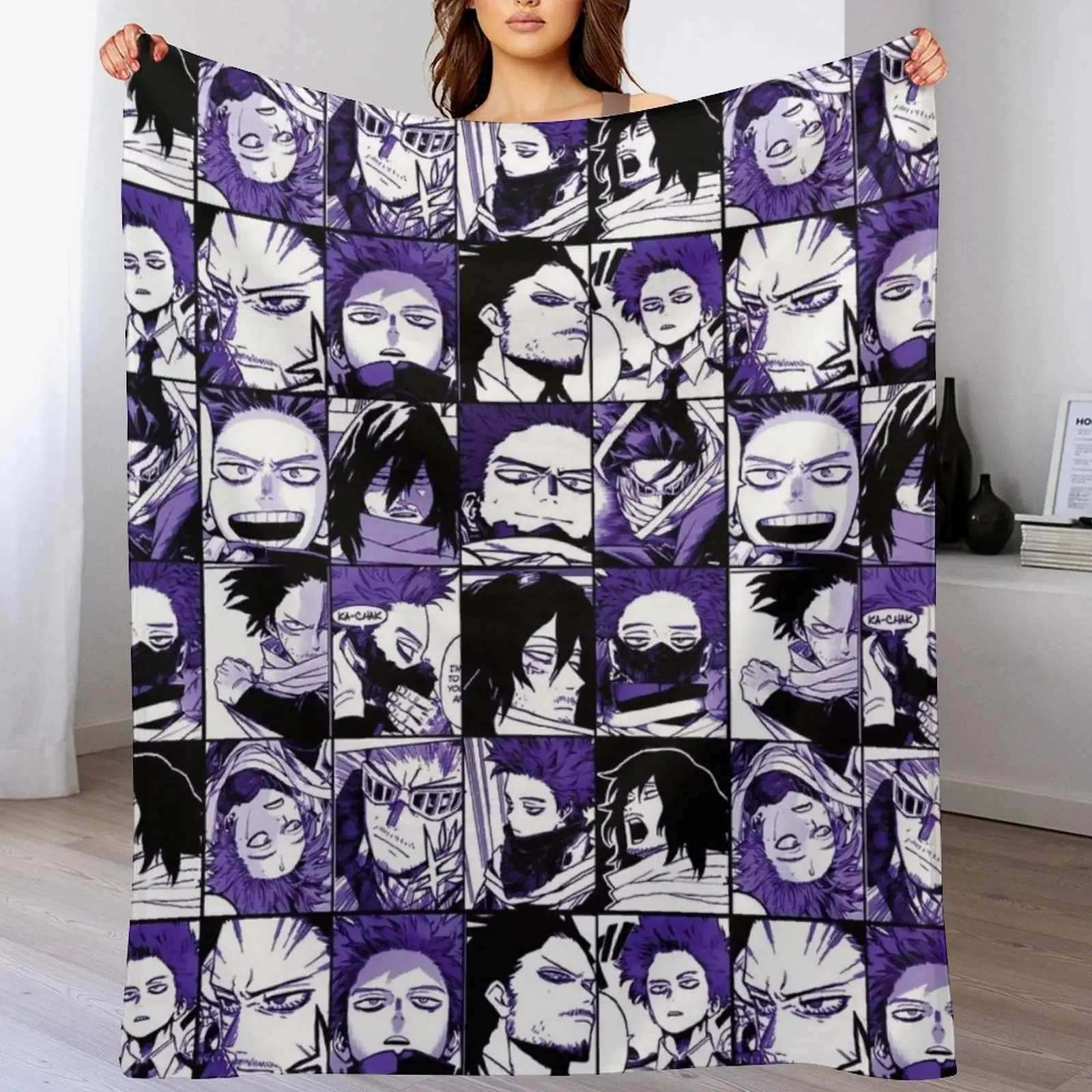 

Ai zawa and Shin zo mix manga panels collage color version Throw Blanket wednesday Cute Camping Blankets