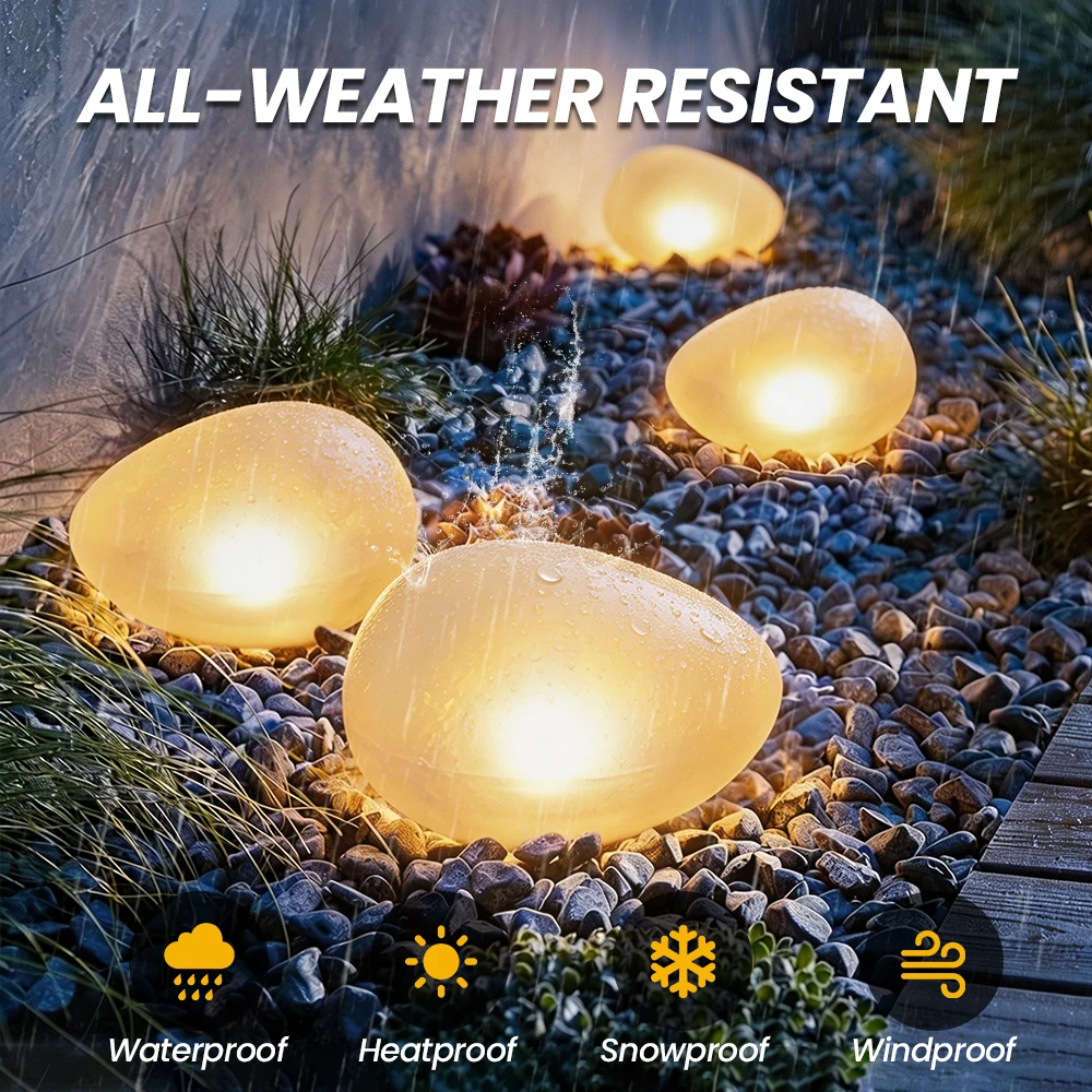 Outdoor Solar Pebble-shaped So - Outdoor Lighting Art ulasan dan harga