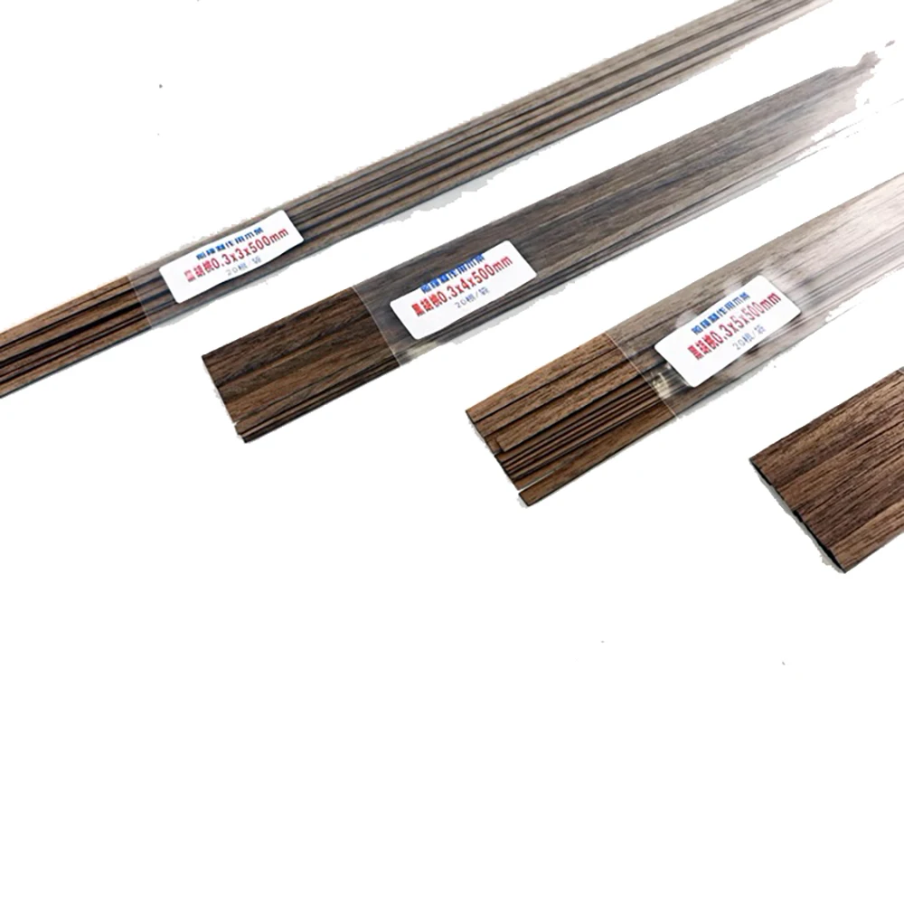 Length 500mm Ship Model accessories Boat Hull Black Walnut Strips Ship Deck Wood batten 100 pcs/lot