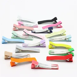 30pcs DIY Accessories Handmade Cloth 5cm Double-forked Double-sided Cloth Multicolor Hair Accessories Children's Hair Clips