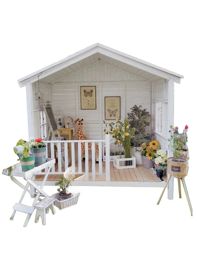 

x1CXH Antiseptic Wood Villa Courtyard outside Assembly Garden Sunshade Pavilion Fully Enclosed Solid Wood House