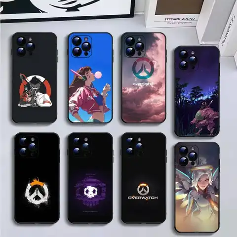 Game Overwatch  Phone Case For iPhone16,15,14,13,12,11 Plus,Pro Max,XS,X,XR,SE,Mini,8,7,Soft Black Cover