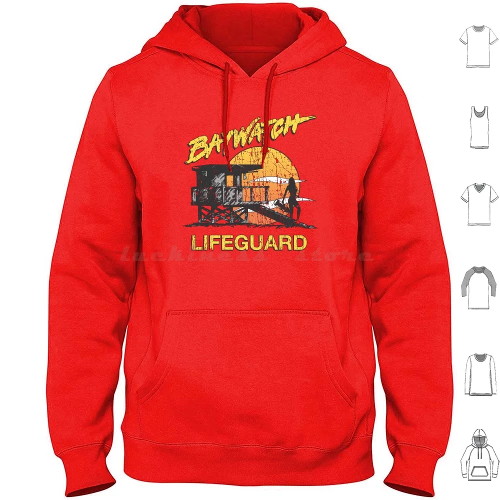 

Baywatch Lifeguard Sunset 1989 Hoodie cotton Long Sleeve 1980S 1989 80S Style Baywatch Baywatch Lifeguard Beach Beach