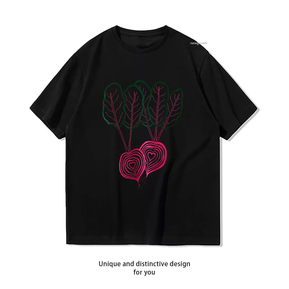 Vegetable Screen Beet Foodie T-shirt Summer Cotton Woman Man Graphic T Shirts Adult O-neck Breathable Tops S-3XL