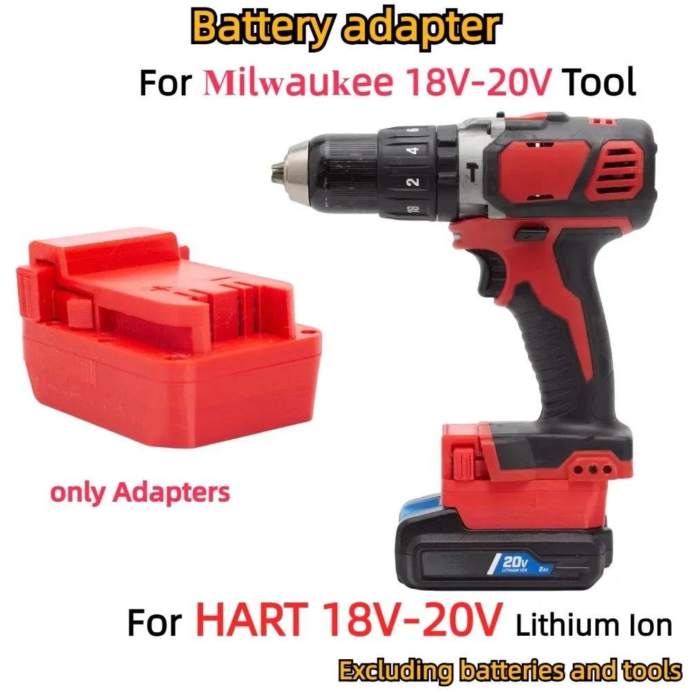 Adapter/Konverter für HART 18V-20V Li-Ionen-Akku auf Milwaukee 18V-20V Akku-Bohrwerkzeug kompatibel (nur Adapter)