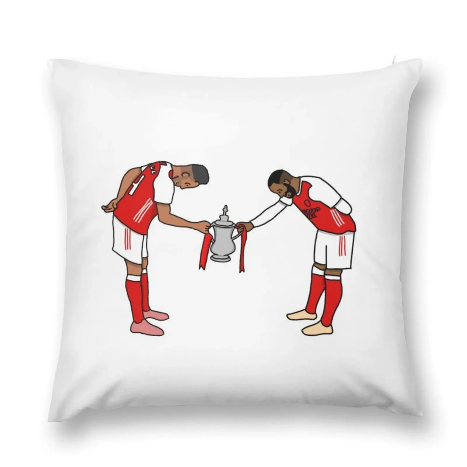 Aubameyang and Lacazette celebrate winning the FA Cup Throw Pillow Decorative Pillow Covers For Sofa Cushions pillow