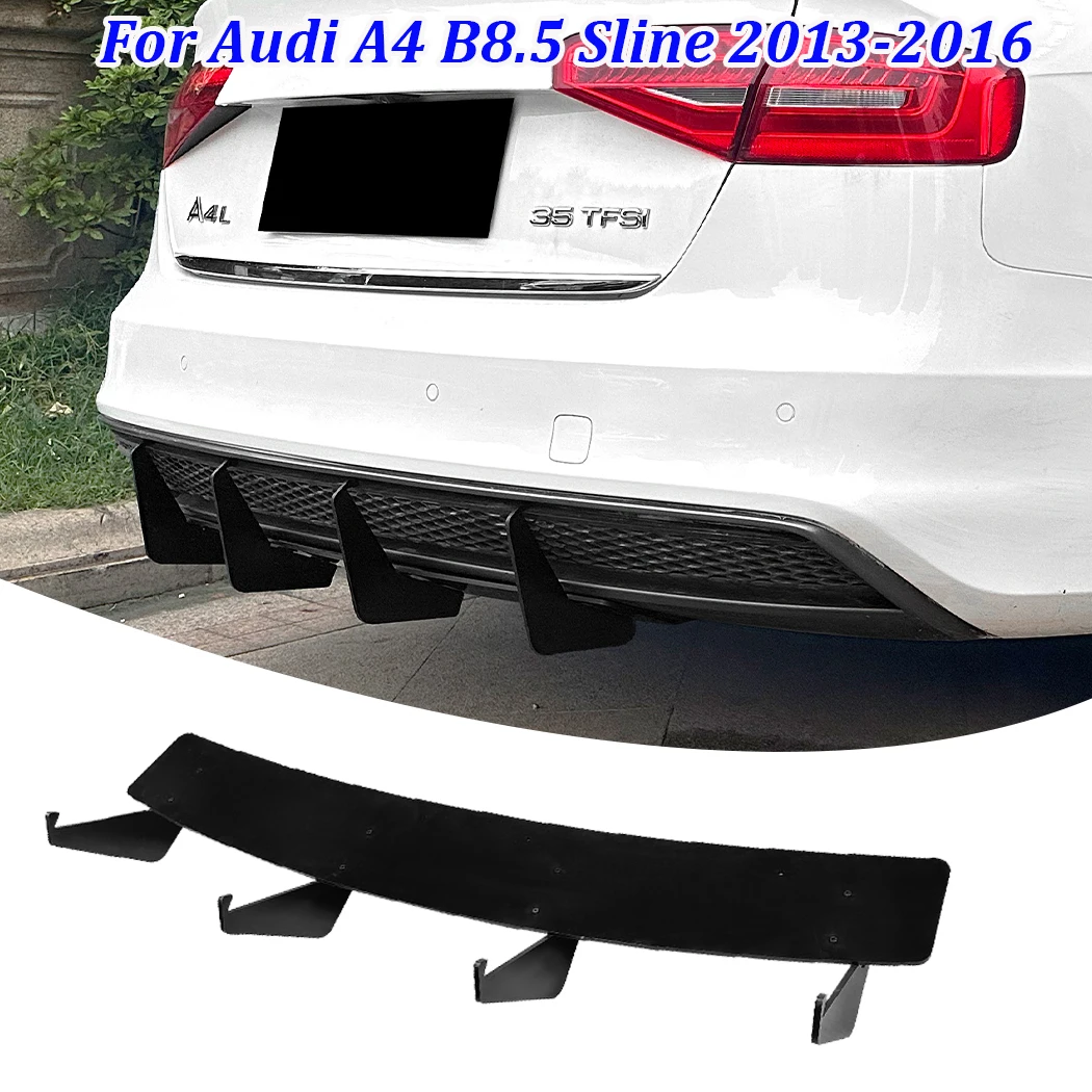 For Audi A4 B8.5 Sline 2013-2016 Rear Bumper Lip Diffuser Extension Shark Fins Splitter Protection Spoiler Car Modification Part