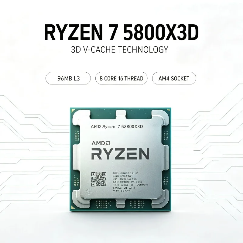 AMD PC Gaming Processor Ryzen 7 5800X3D For Desktop Computer 3.4GHz 8C16T 96MB Large Cache Support DDR4 AM4 Socket