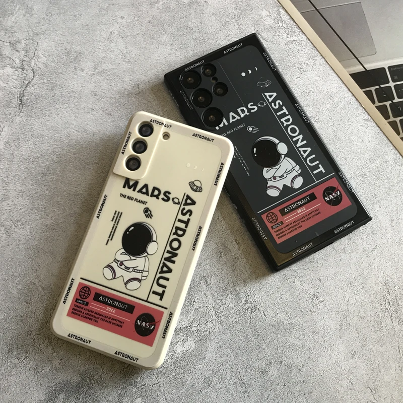 Luxury Ice Cream Smile Face Case for Samsung Galaxy A12 A32 A51 A71 A52 A72 A50 S20 FE S21 Plus S22 Ultra Square Silicone Cover