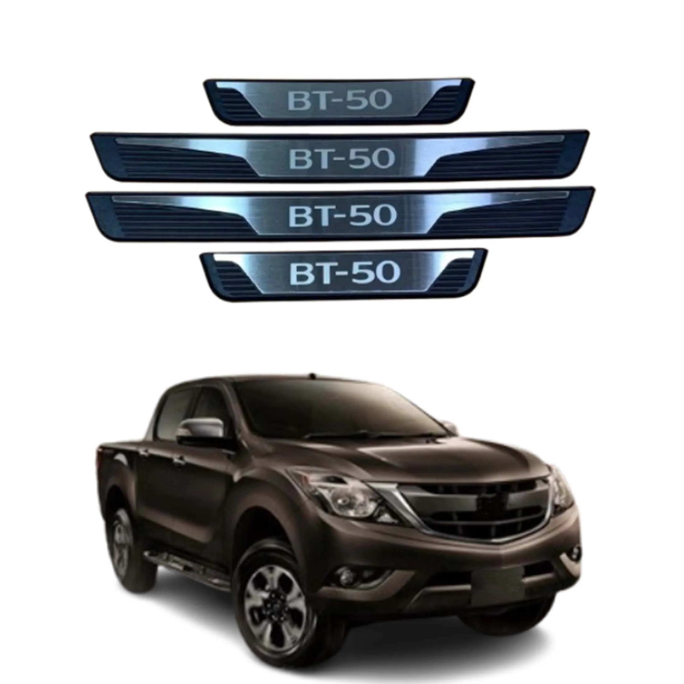 For Mazda BT-50 BT50 Car Door Sill Protector Scuff Plate Car Accessories Pedal Threshold Trim Styling Exterior Cover Stickers