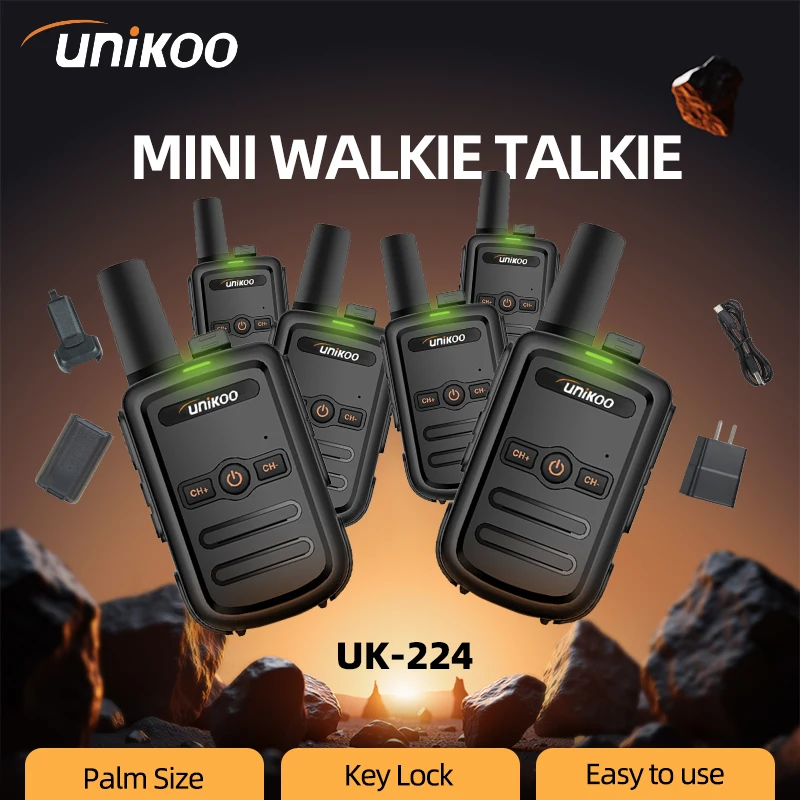 

6 pcs UNIKOO UK224 Walkie Talkie Mini Portable Two Way Radio PMR FRS Handheld Radio Comunicador Long range Kids Walkie Talkies