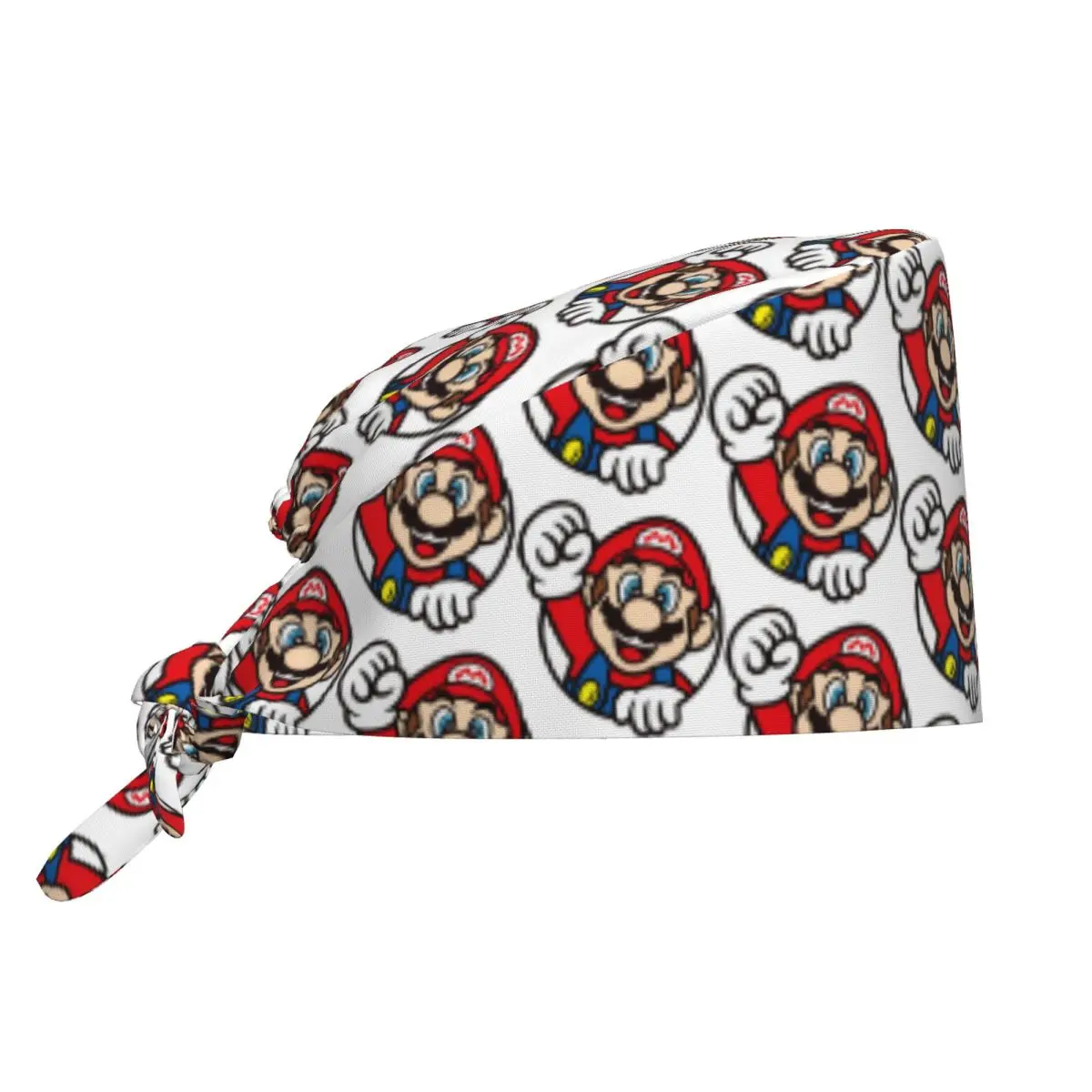 M-Marios juego dibujos animados diente comprobar gorra quirúrgica cuidado de mascotas enfermería sombreros de trabajo gorra Vintage hombres mujeres     Gorro exfoliante