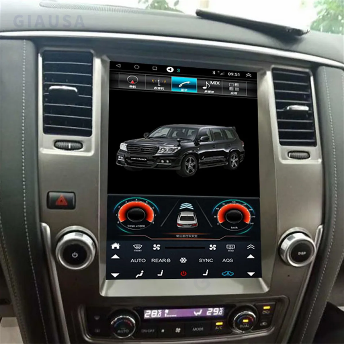 أندرويد 14 السيارات سيارة الملاحة Carplay لنيسان باترول Y62 إنفينيتي QX56 QX80 2010-2022 مشغل وسائط متعددة راديو رئيس وحدة