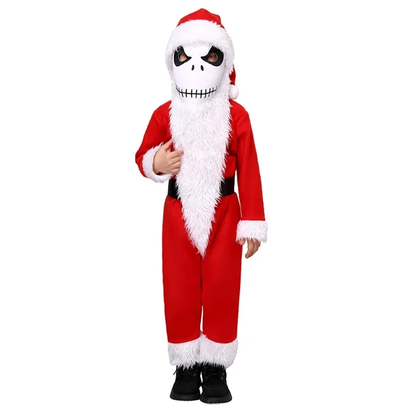 Nuevo Disfraz de Cosplay de Halloween 2026, Jack Skellington, Santa, Pesadilla Antes de Navidad, Traje de Una Pieza, Máscara de Calavera, Carnaval Navideño, Vacaciones AABA