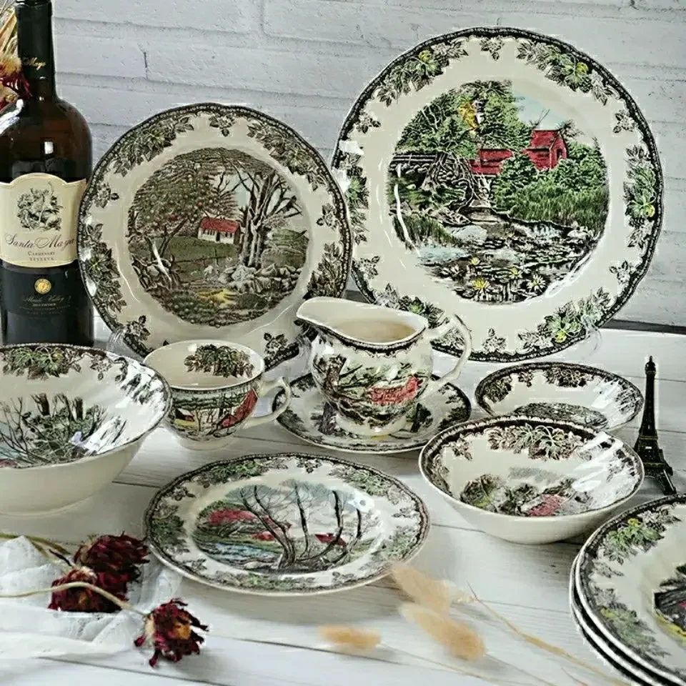 Exported to the UK Winter Ranch Manor series ceramic tableware series retro tableware