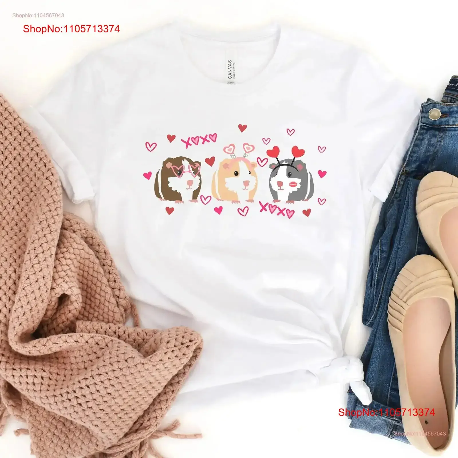 Valentines Day Guinea Pig T Shirt Funny Rodent Animal Lover Jersey Plus Size Women vintage Washed streetwear Slightly graphic