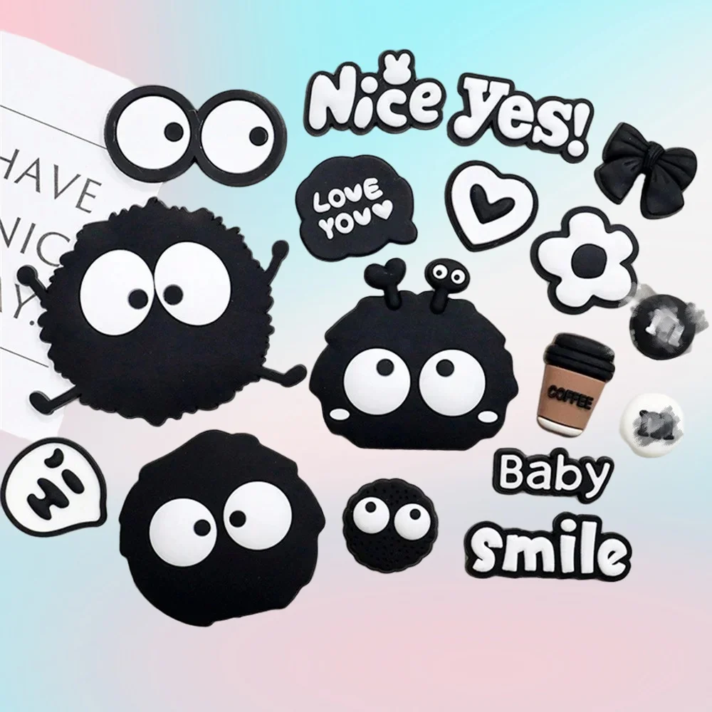

Cute and fun DIY soft rubber coal ball elf silicone patch slippers buckle phone refrigerator sticker