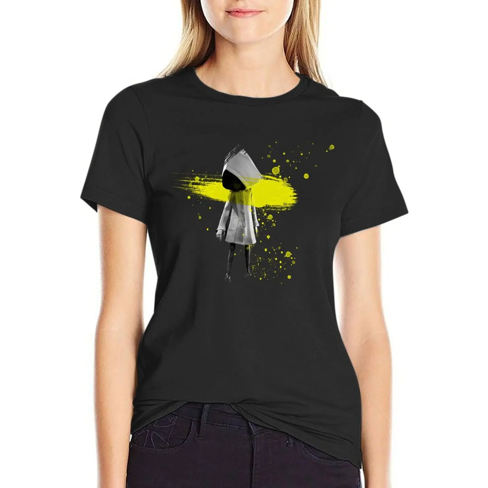 Camiseta de the nightmare acuarela little game, blusa de seis y Mono, tops divertidos de talla grande, camiseta para mujer