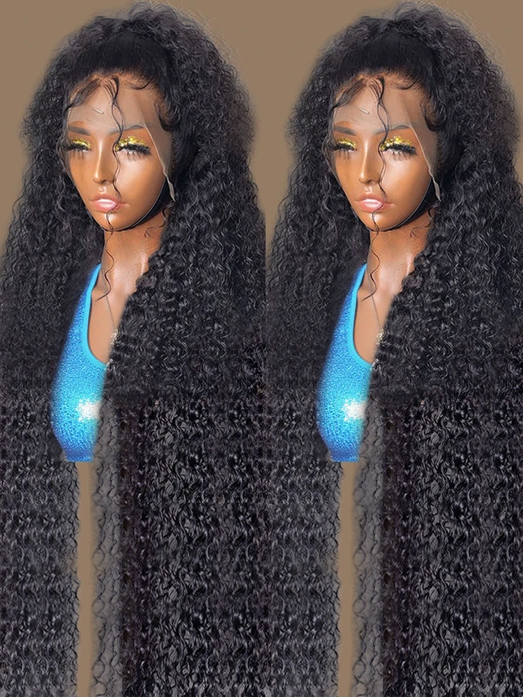 40 46 Inch Deep Wave Frontal Wig 13x6 13x4 Hd Water Wave Lace Front Human Hair Wig Brazilian 360 Curly Full Lace Wigs For Women