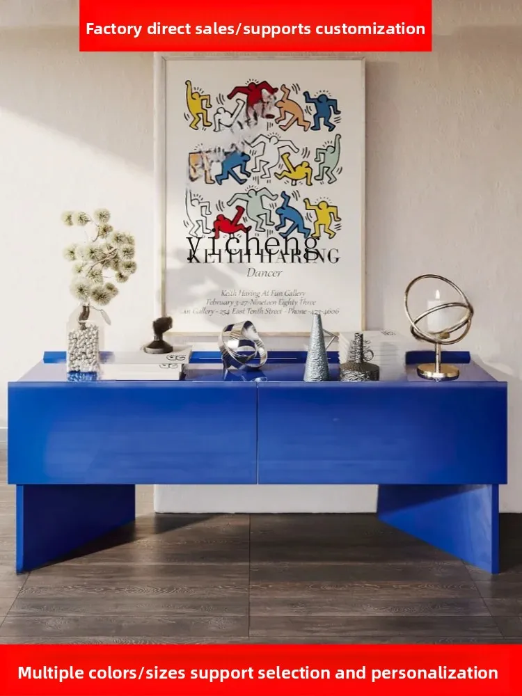

ZZ Paint Entrance Cabinet Solid Wood Sideboard Modern Minimalist Home Curio Cabinet Storage
