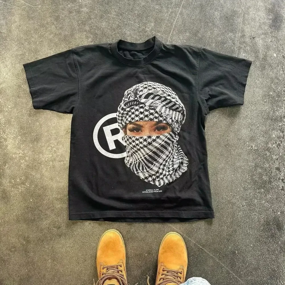 تي شيرت برسومات حروف أمريكية Y2k تي شيرت كبير الحجم للأزواج Pro Choice Harajuku ملابس الشارع القوطية ملابس كلاسيكية للرجال والنساء #3