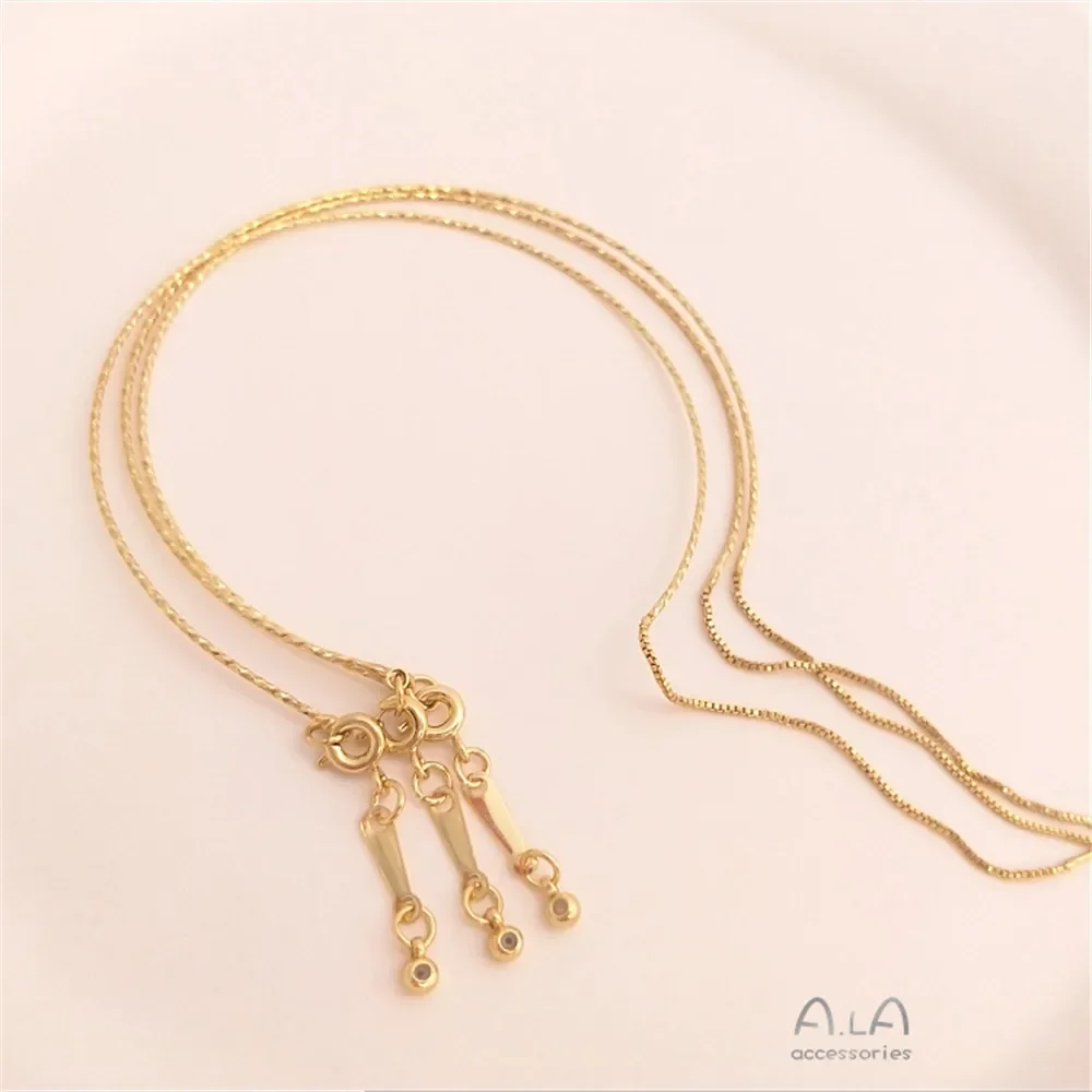 14K Gold-coated Beaded Universal Bracelet Pin-type Adjustable Telescopic Diy Memory Rebound Bracelet Ring B729