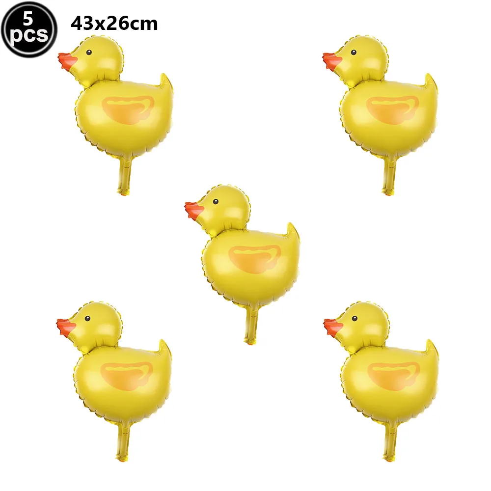 5Pcs Walking Duck Balloon Duck Shape Foil Balloon Farm Animal Chicken Duck Foil Ballon for Birthday Baby Shower Party Decoration