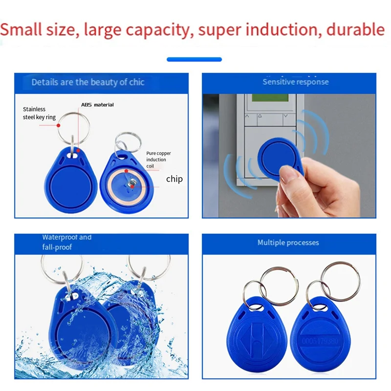 【صفقة فلاش!】50 قطعة 125 كيلو هرتز T5577 EM4305 Keyfobs إعادة الكتابة علامة RFID نسخة بطاقة الوصول معرف رمز حلقة شبيه المفاتيح لون عشوائي #6