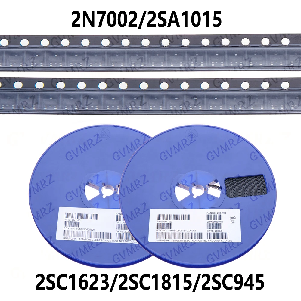 50/100/3000PCS 2N7002 2SC945 2SA1015 2SC1623 2SC1815 2N7002 SOT23 SOT23-3  voltage regulator IC