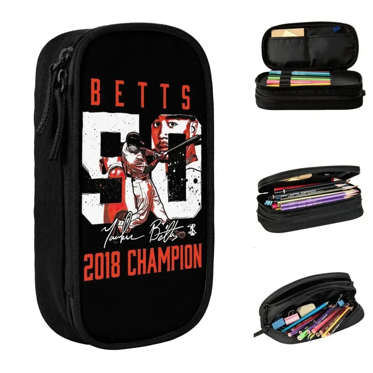 

Baseball Mookie Betts Playe Capacity Pencil Pen Case Stationery Bag Pouch Holder Box Organizer for Teens Girls Adults Student