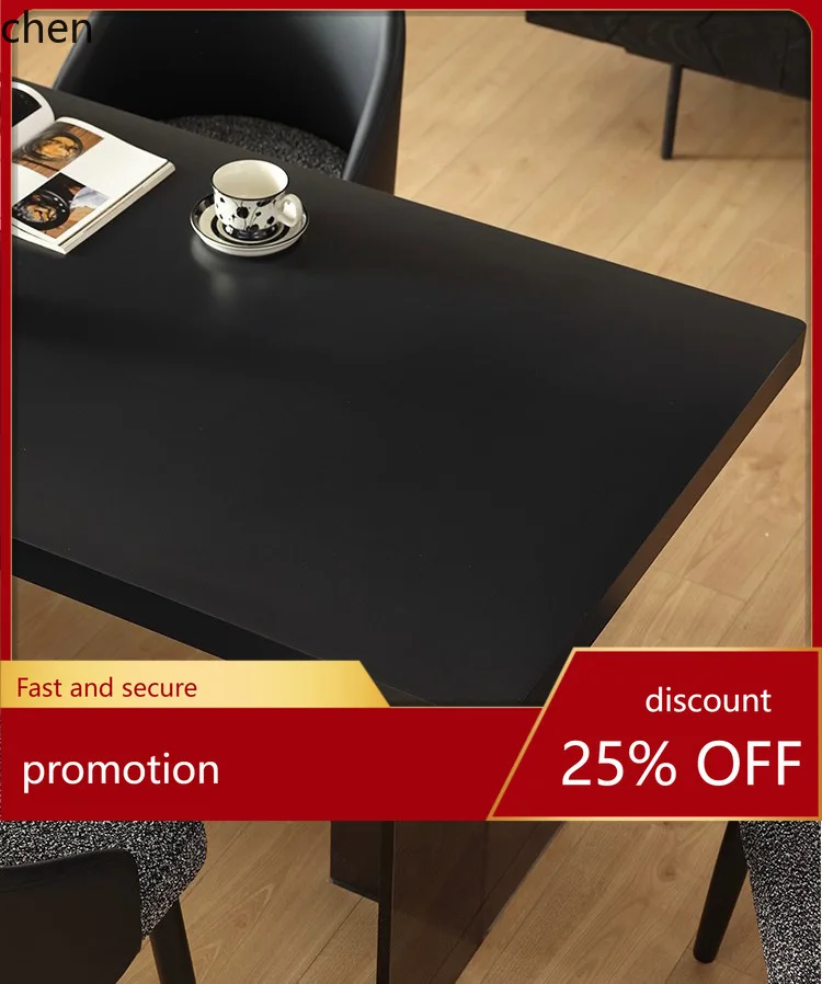 

HT Acrylic Rock Plate Dining Table Pure Black Light Luxury Modern Minimalist Internet Celebrity Hanging Rectangular Floating