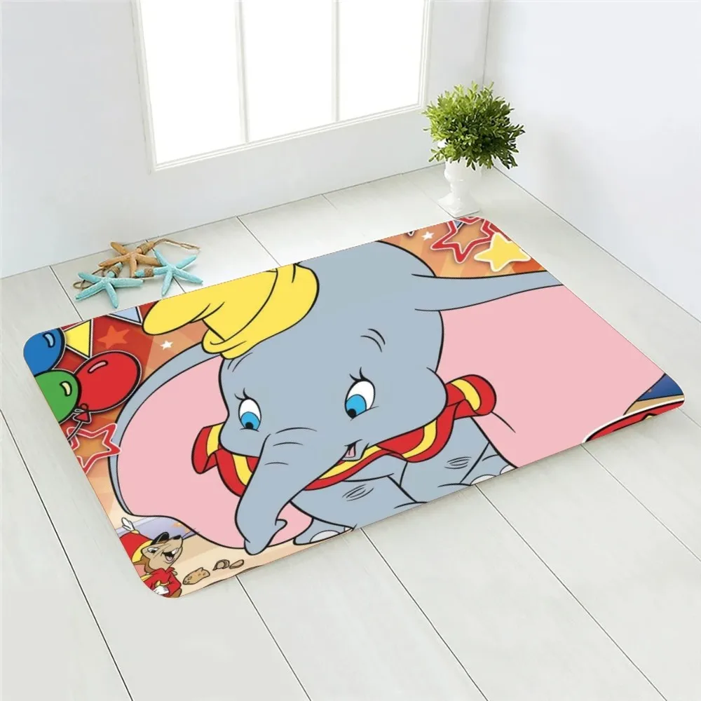 Cartoon D-Dumbo Floor Mat Graphic Printed Flannel Doormats For Bathroom Kitchen Entrance Carpet Home Decor